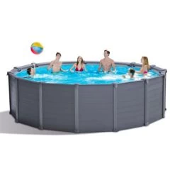 Intex Piscina Elevada Desmontable Con Panel De Grafito 26384 Ex 26382 Redonda 478x124 Cm
