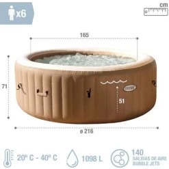 Spa Hinchable INTEX Burbujas 6 Personas 1098 Litros -Intex 19362952 4
