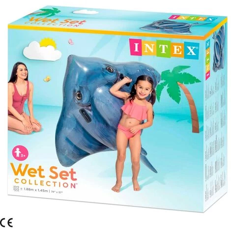 Pez Raya Hinchable Intex Fotorrealista + 2 Asas - 188x145 Cm 6 Pez Raya Hinchable Intex Fotorrealista + 2 Asas - 188x145 Cm - Imagen 4