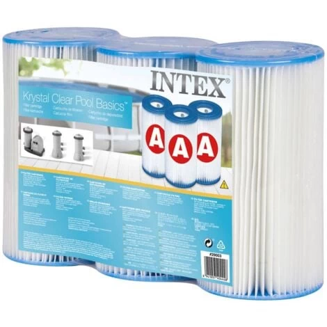 Paquete De 3 Cartuchos De Filtro Tipo A - Para Depuradores - Intex 3 Paquete De 3 Cartuchos De Filtro Tipo A - Para Depuradores - Intex