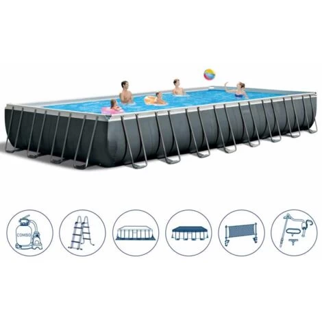 Piscina Desmontable Intex 26378 Ultra XTR Frame Rectangular, Ideal Para Jugar Al Vóley Y Disfrutar En Familia. Medidas 975x488x1 4 Piscina Desmontable Intex 26378 Ultra XTR Frame Rectangular, Ideal Para Jugar Al Vóley Y Disfrutar En Familia. Medidas 975x488x1 - Imagen 2