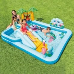Jungle Jungle Centro De Juegos Piscina 57161 Intex Tobogán Hinchable Para Niños
