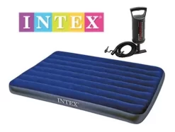 Colchon Inflable Doble Intex + Inflador Fincas Camping Paseo